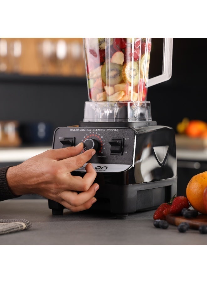 Epsilon Heavy Duty Blender 1200W | 2.0L Transparent Unbreakable Jar | Powerful Motor with Sharp Blades | 15 Variable Speeds + 4 Speed Control with Pulse | Smoothie, Milkshake & Juice Blender - Image 3